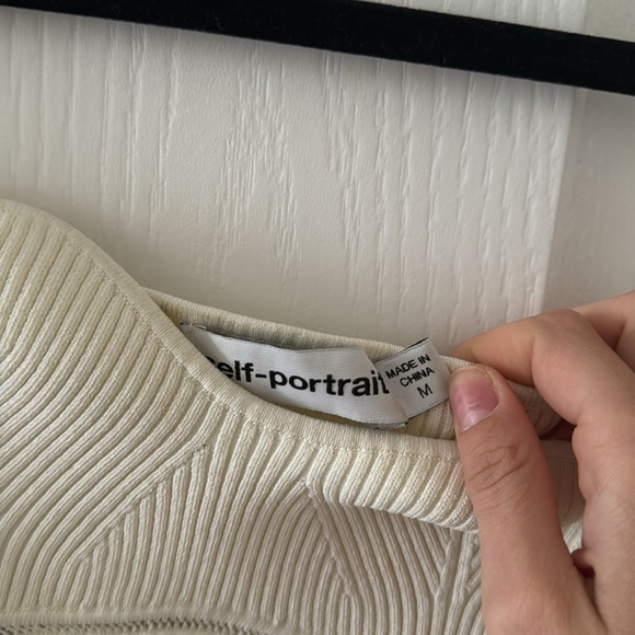 COPY - SELF-PORTRAIT
Lace-Trimmed Rib Knit Top - Picture 3 of 3